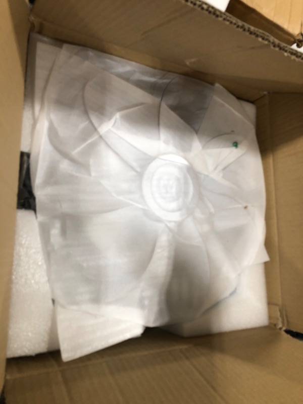 Photo 1 of 35''Ceiling Fans with Lights,Bladeless Ceiling Fan with Lights and Remote, Flush Mount Ceiling Fan with Dimmable LED Light,Modern Low Profile Ceiling Fan 6 Speed Wind Timing for Bedroom 90W (White)