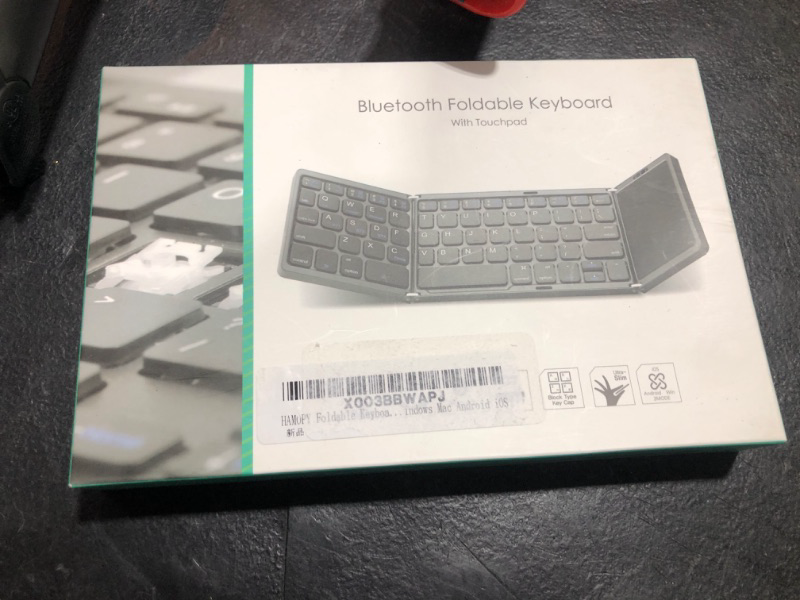 Photo 2 of HAMOPY Foldable Keyboard, Tri-Folding Wireless Portable Bluetooth Keyboard with Sensitive Touchpad Mouse (Sync Up to 3 Devices), Pocket-Sized Rechargeable Travel Keyboard for Windows Mac Android iOS