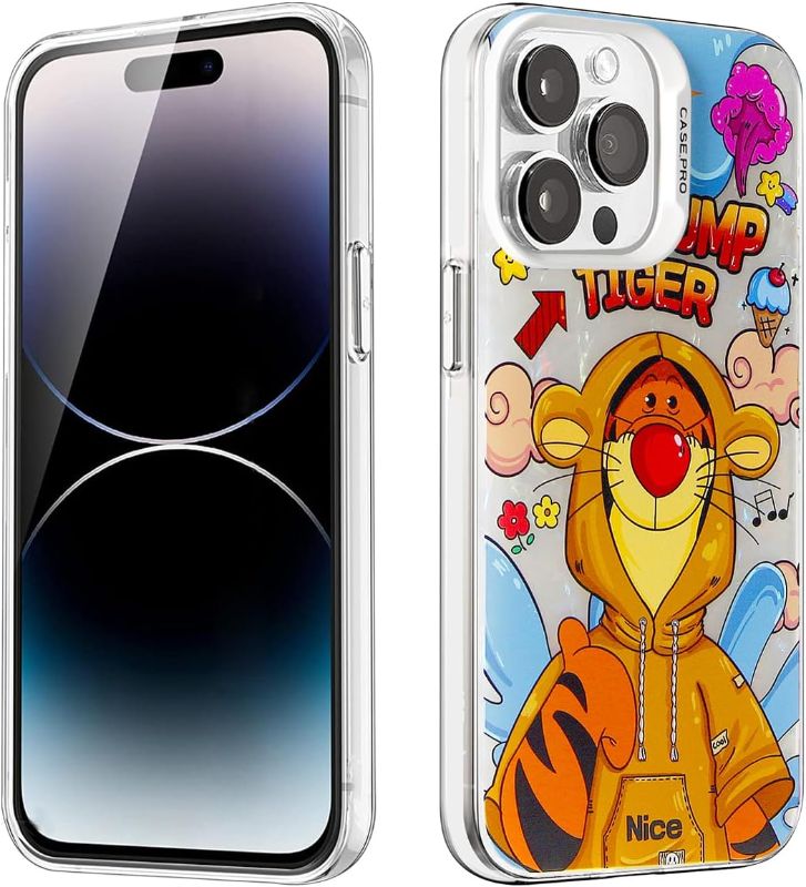 Photo 1 of  iPhone 13 Pro Max Cute Cartoon Case,Tigger Women Girls Boys Shell Pattern Character Soft TPU Shockproof Protective Phone Case Cover