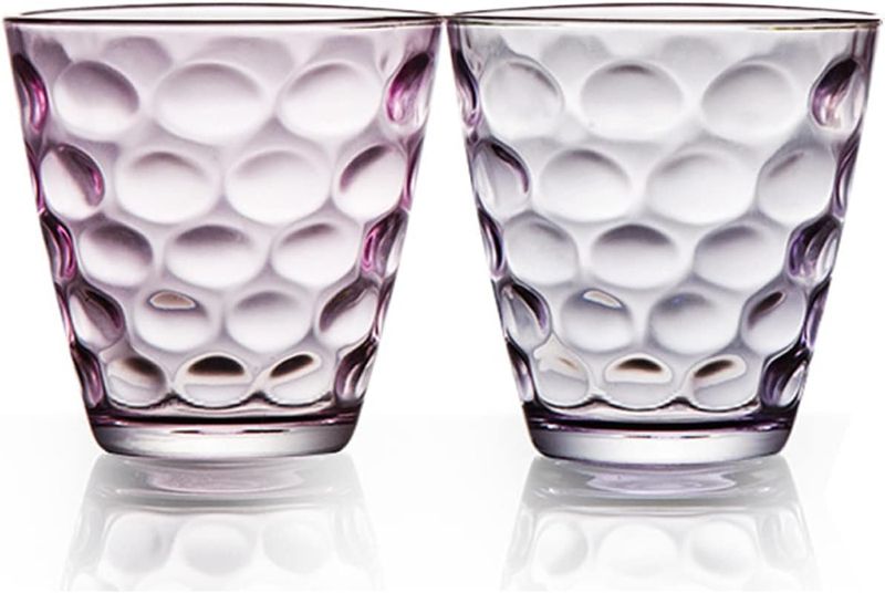 Photo 1 of Drinking Glasses Water Glassware Tumblers Glass Cups 10.2 Ounce Coloured 300 ML Glass Water Juice Cocktail Glasses Clear Tumblers Perfect for Home Restaurants and Parties Whisky Juice (2)