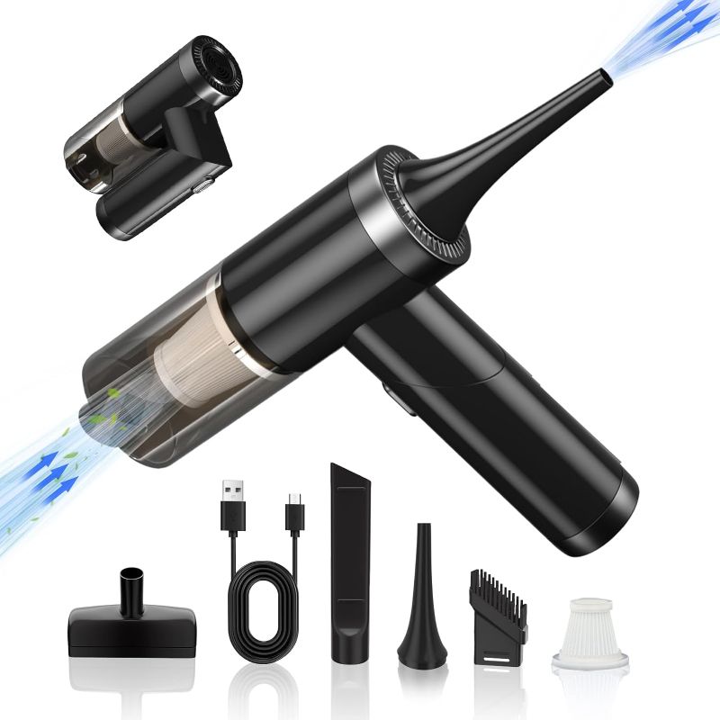 Photo 1 of  2 in 1 Cordless Handheld Vacuum Cleaner and Air Duster, 8Kpa Foldable Mini Vacuum Rechargeable 52000RPM Air Duster Car Vacuum Portable Keyboard Cleaner Air Blower for Computer/Car/House