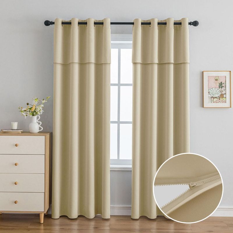 Photo 1 of  Blackout Curtains for Bedroom 84 Inch Long,Grommet Window Curtains,Thermal Insulated Curtain Drapes for Living Room,(Beige,42Wx84L inch 2 Panels)
