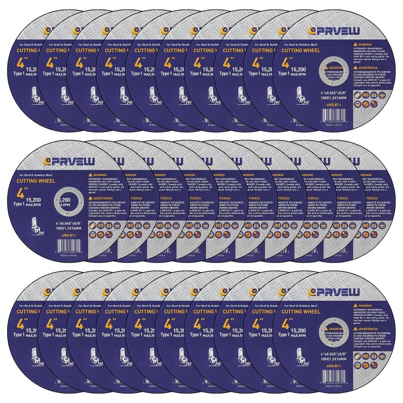 Photo 1 of  30-Pack 4 Inch Cut Off Wheels,4"x0.045"x5/8" Quality Cutting Disc, Metal & Stainless Steel Aggressive Cutting Wheel for Angle Grinder, General Purpose Metal Cut-Off Wheel