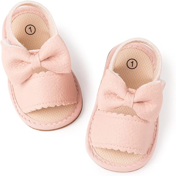 Photo 1 of Baby Girls Boys Sandals Summer Hook Loop Infant Canvas Non Slip Soft Sole Light Flats Beach First Walking Shoes