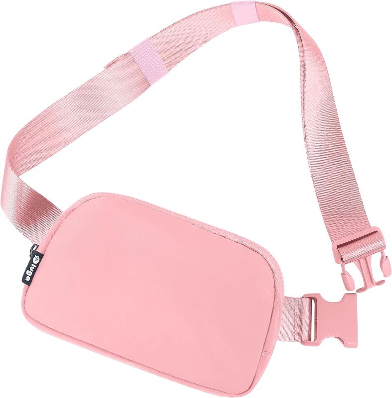 Photo 1 of IUGA Belt Bag for Women Fanny Pack Men Everywhere Adjustable Strap CrossBody Bag Water-resistant Workout Running Hiking - Pink
