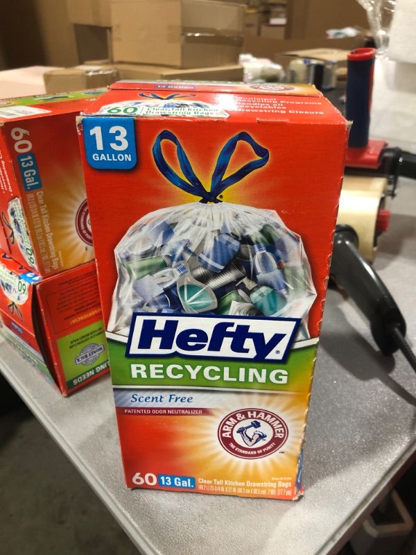 Photo 2 of Hefty Recycling Trash Bags, Clear, 13 Gallon, 60 Count Clear 13 Gallon - 60 Count