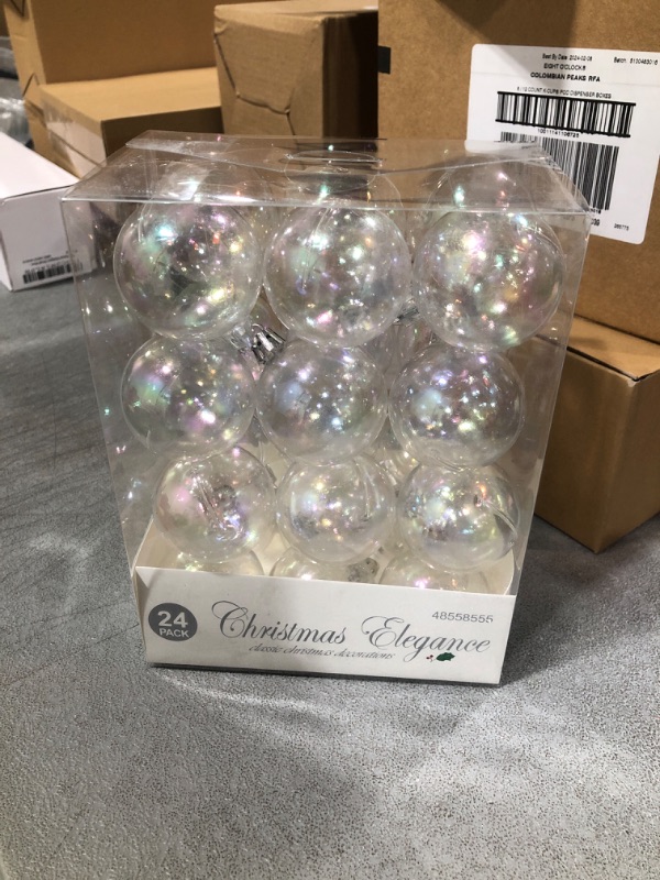 Photo 2 of 24 Pcs Christmas Iridescent Ornaments Ball Plastic Iridescent Clear Hanging Ball Decor Fillable Decorations Bubble for Tree Ornaments DIY Crafts Valentines Holiday Decorations 50mm(2 inches)