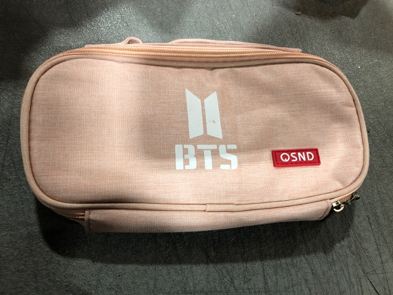 Photo 2 of  Kpop BTS Bangtan Boys Large Capacity Pencil Case Storage Pouch for Army Gifts, Pink, 24x11x6 cm, Pencil Case, Pink, 24x11x6 cm, Pencil Case
