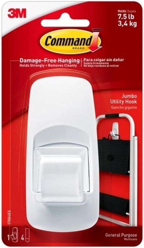 Photo 1 of 10 PACK - Command Jumbo Utility Hooks, White, 1-Hook, 4-Pack 