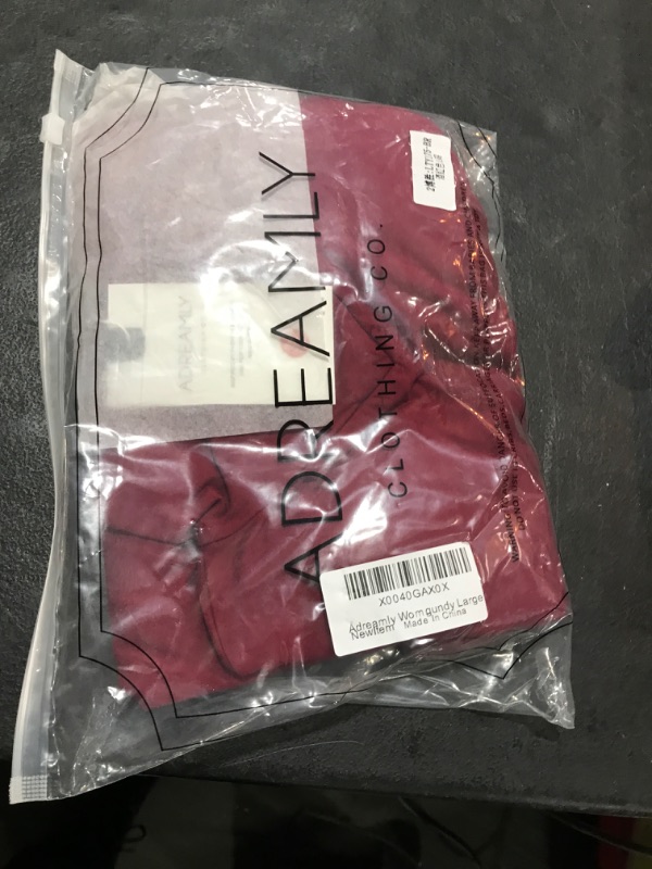 Photo 1 of Adreamly Women's Mock Turtle Neck Long Sleeve Double Lined Slim Fit Bodysuit Tops Burgundy Large