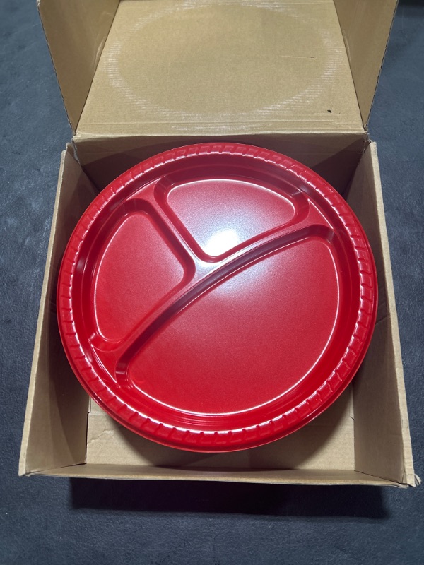 Photo 2 of 100pcs 10in red plates