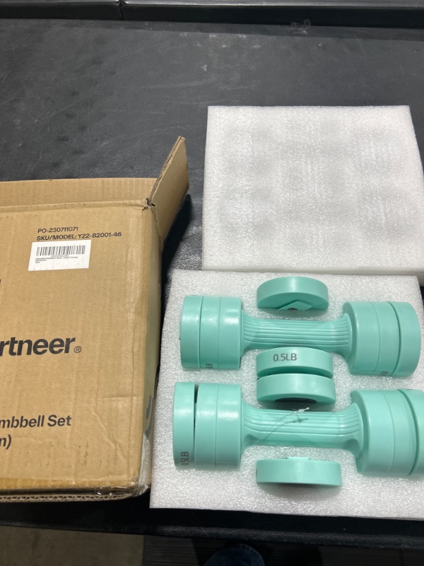 Photo 2 of Adjustable Dumbbells Hand Weights Set: Sportneer 1 Pair 2 4 6 8 10lb (2-5lb Each) Fast Adjust Dumbbell Weight 6 In 1 Free Weights Barbells For Women Men Home Gym Workout Exercise Strength Training Mint Green