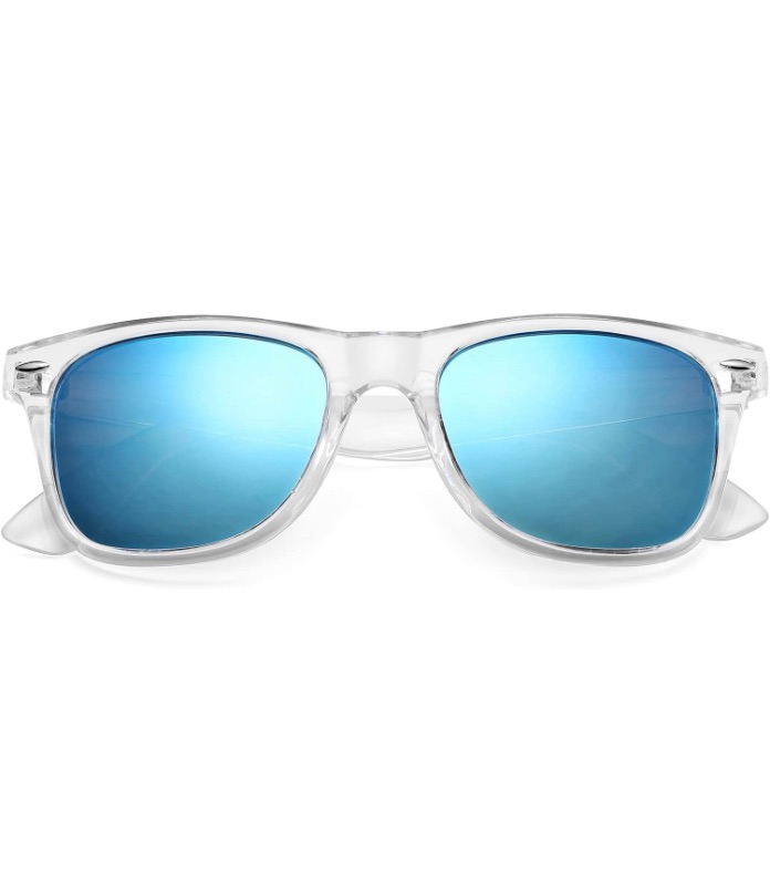 Photo 1 of AIEYEZO Polarized Sunglasses for Men Women Classic Original Frame UV400 Mirrored Lens (Clear/Blue Mirror)