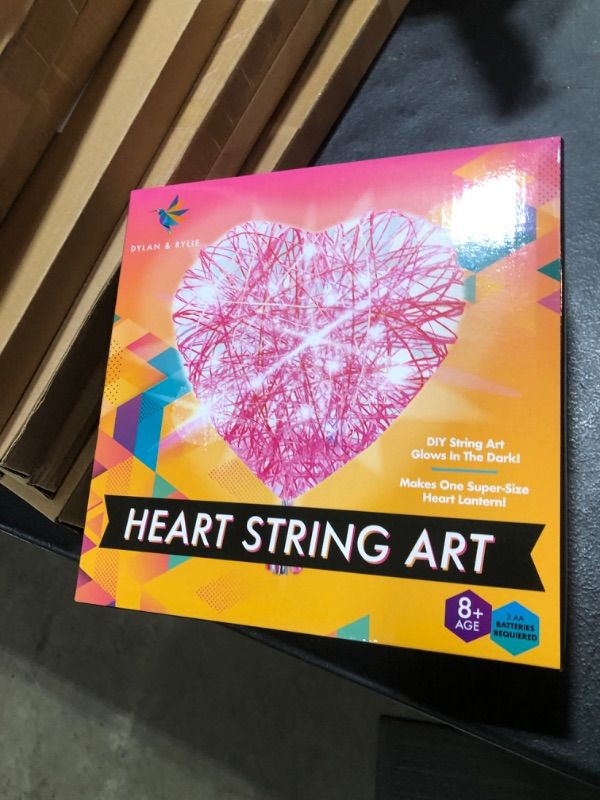 Photo 2 of Dylan & Rylie DIY 3D Heart Lantern String Art Kit - Easy Craft for Kids 8+, Glowing Room Decor, Creative Gift for Children