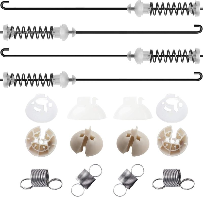 Photo 1 of [UPGRADE]W10780048 Washing Machine Suspension Rods(4 Packs)+W10400895 Suspension Springs(4 Packs),Washer Suspension Rod Assembly Compatible with Whirlpool Kenmore Amana Maytag WTW4800XQ2 WTW4800XQ4
