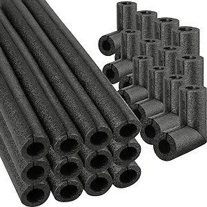 Photo 1 of 24 Pack Elbow Insulation Tubing Elbows Water Pipe Insulation Freeze Protection Heat Preservation Foam Tube for Tubing Outdoor Water Pipe Insulation Water Pipe Freeze Protection (1.5 Inch)
