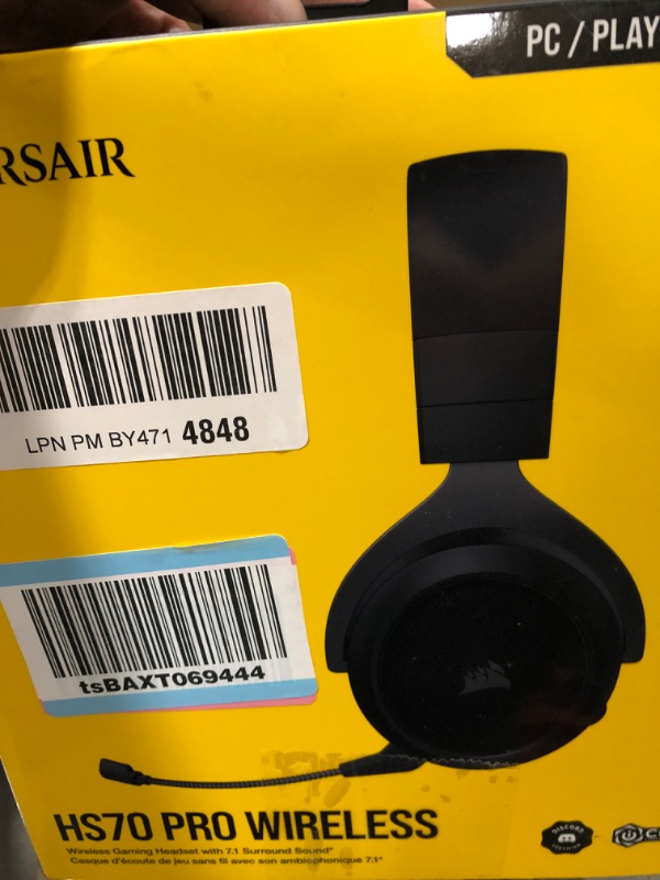 Photo 1 of Corsair HS70 Pro Wireless Gaming Headset - 7.1 Surround Sound Headphones for PC, MacOS, PS5, PS4 - Discord Certified - 50mm Drivers – Carbon