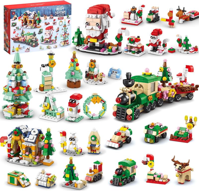 Photo 1 of Christmas Building Set Toys for Kids, Building Blocks for Christmas Day Surprise Christmas Toys Gift for Age 6 Years and Up (1123 Pieces 28 Models 6 in 1)
