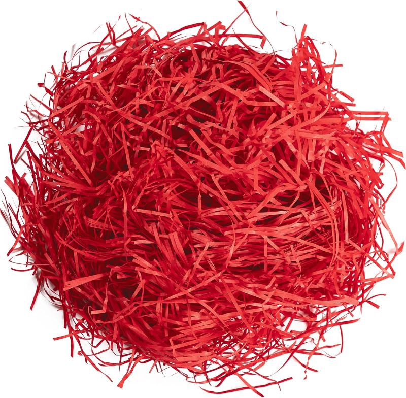 Photo 1 of 1/2LB Valentine's Day Shredded Paper Filler Red Raffia Paper Confetti Sherd Filler Grass Crinkle Cut Tissue Paper for Valentine's Day Easter Gift Wrapping Basket Filling Birthdays Weddings