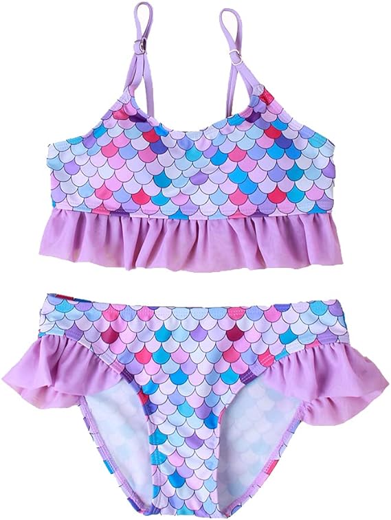 Photo 1 of  Little Girl's 2 Pieces Swimsuit Set Ruffled Bikini Swimwear for Girls