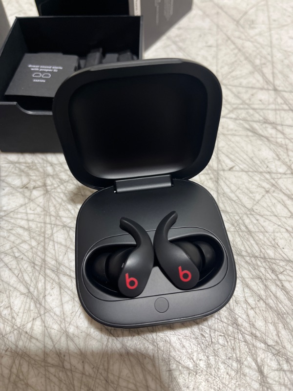 Photo 2 of Beats Fit Pro - True Wireless Noise Cancelling Earbuds - Apple H1 Headphone Chip, Compatible with Apple & Android, Class 1 Bluetooth®, Built-in Microphone, 6 Hours of Listening Time – Beats Black Black Fit Pro - SEALED OPEN BOX FOR PHOTOS - 