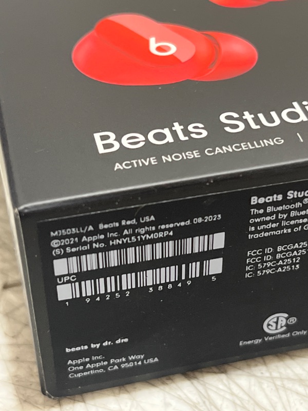 Photo 5 of Beats Studio Buds - True Wireless Noise Cancelling Earbuds - Compatible with Apple & Android, Built-in Microphone, IPX4 Rating, Sweat Resistant Earphones, Class 1 Bluetooth Headphones Red - SEALED OPEN BOX FOR PHOTOS - 