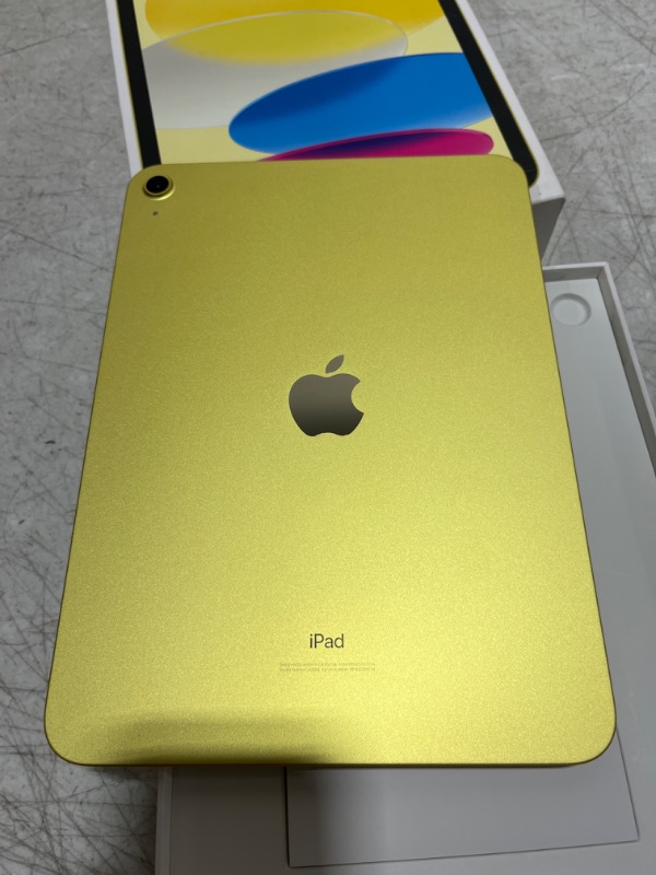 Photo 3 of Apple iPad (10th Generation): with A14 Bionic chip, 10.9-inch Liquid Retina Display, 64GB, Wi-Fi 6, 12MP front/12MP Back Camera, Touch ID, All-Day Battery Life – Yellow - SEALED OPEN BOX FOR PHOTOS 
