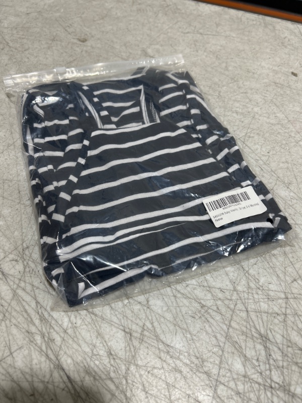 Photo 1 of BASKOPA Baby Newborn Knotted Gown Set Baby Knotted Sleeper Gown Unisex Boys Girls Sleepsuits Baby Coming Home Outfit (Stripe, 0-6 Months)