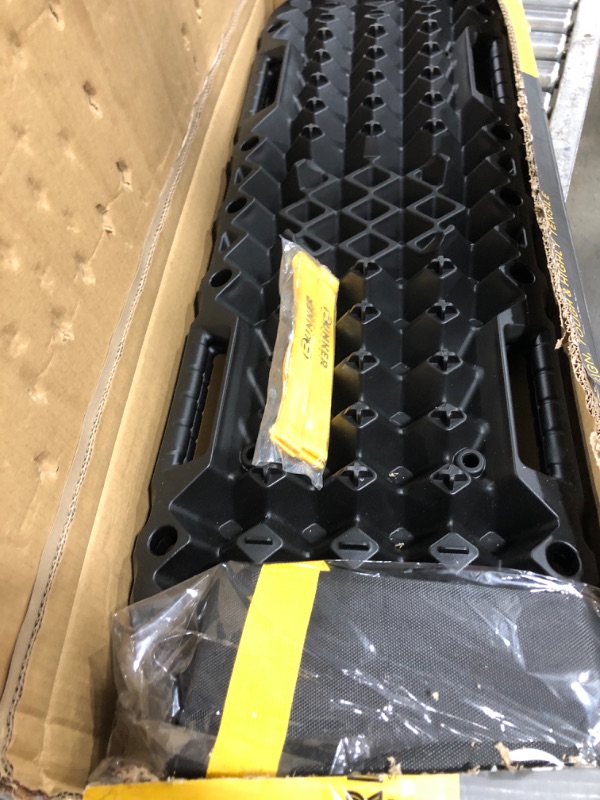Photo 1 of BUNKER INDUST Off-Road Traction Boards with Jack Base,Pair Recovery Tracks 4X4 Jeep Truck Tire Traction Mat with Bag-Sand,Mud, Snow Ladder Ramps(Black)