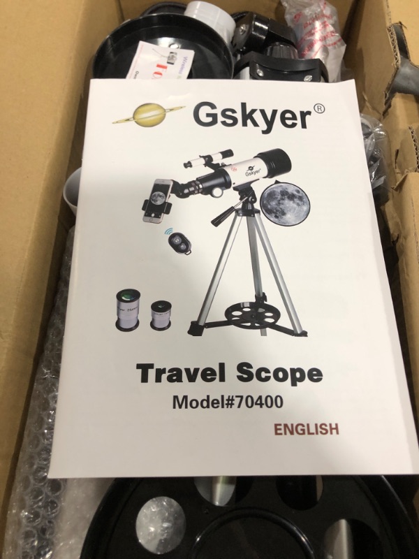 Photo 2 of Gskyer Telescope, 70mm Aperture 400mm AZ Mount Astronomical Refracting Telescope for Kids Beginners - Travel Telescope with Carry Bag, Phone Adapter and Wireless Remote