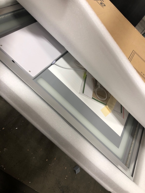 Photo 1 of 32 X 24 Inch LED Bathroom Vanity Mirror, 3 Colors Light Dimmable, Wall Mounted Lighted Memory Makeup Mirror with Anti-Fog Touch Switch (Front-lit&Backlit)