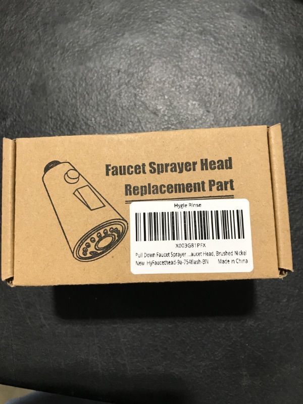 Photo 1 of Pull Down Faucet Sprayer Head 3 Function Sink Faucet Head Replacement with 9 Adapters Compatible with Moen Delta Kohler Faucet Head, Brushed Nickel Brushed Nickel model #54