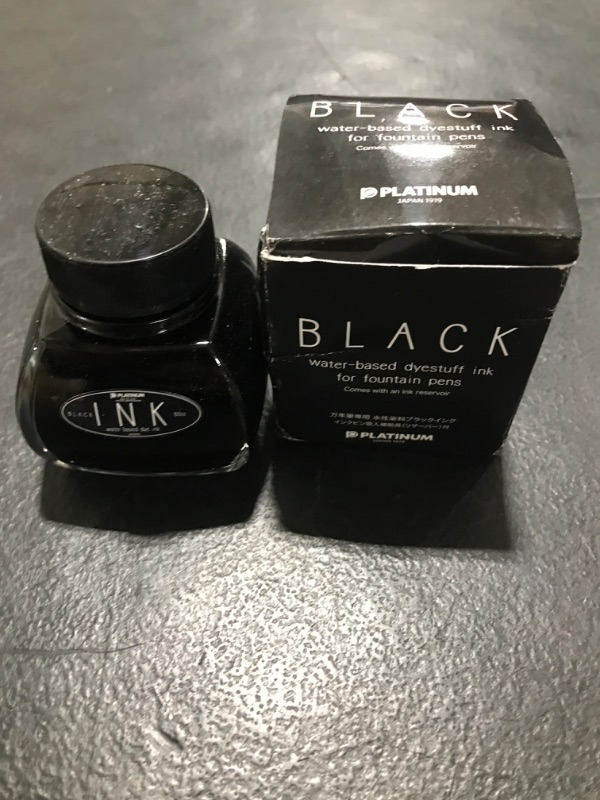 Photo 2 of Platinum Fountain Pen Bottle Ink 60cc Black INK-1200#1 Black (Black 19-3911tcx) Single Item