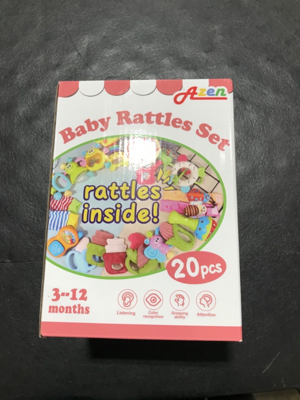 Photo 2 of AZEN 20Pcs Baby Toys 3-6 Months, Baby Rattles 0-6 Months, Newborn Infant Baby Toys 0-3 Months, Baby Rattles 0-6 Months, Baby Toys 6 to 12 Months, Baby Boy Girl Gifts Set A-20P