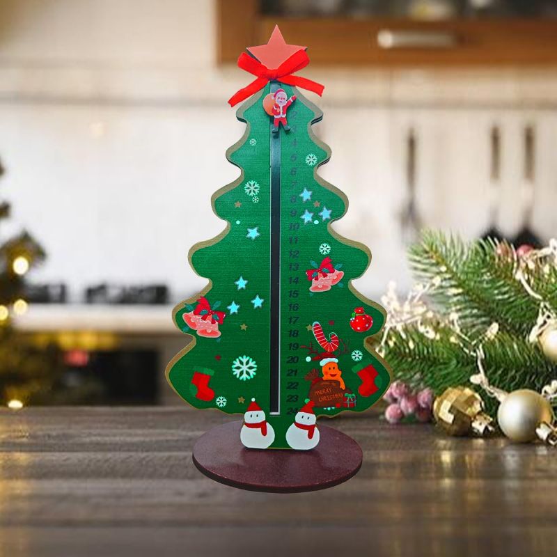 Photo 1 of UKMPFGJ Christmas die hard advent calendar, Christmas Countdown Calendar, Magnetic Wooden 24 Days of Christmas Advent Calendar for Kids Christmas Advent Gifts Home Table Party Decorations (style four)