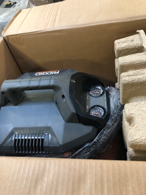 Photo 1 of 6 Gal. Portable Electric Pancake Air Compressor w/ 18GA Brad Nailer, 16GA Straight Finish Nailer, & 18GA Finish Stapler