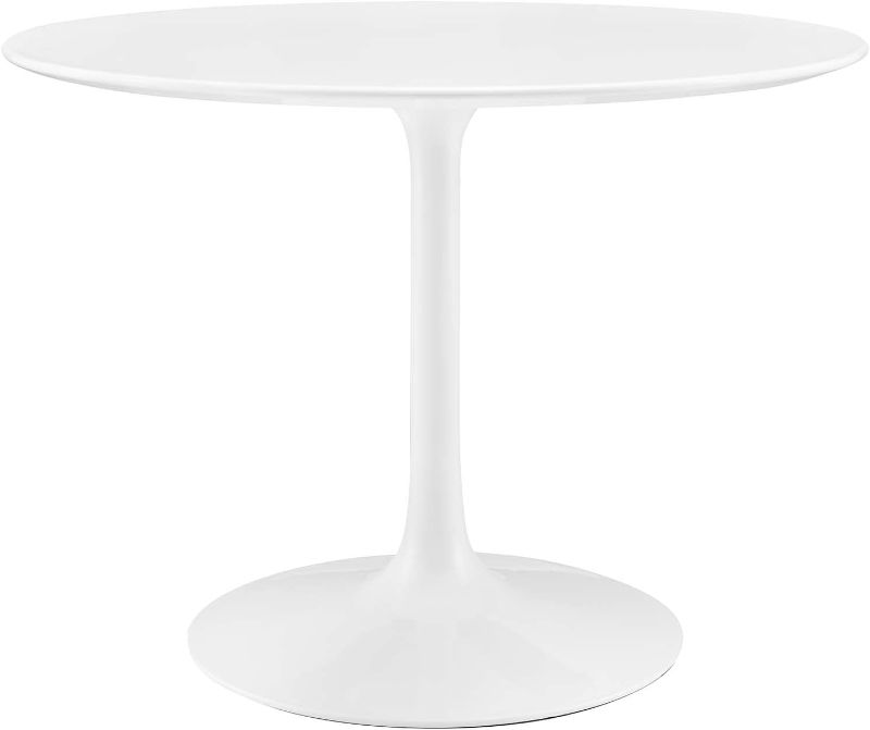 Photo 1 of MODWAY LIPPA 40'' MID CENTURY MODERN DINING TBALE WITH ROUND TOP AND PEDESTAL BASE WHITE