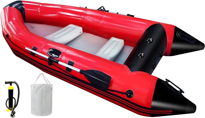 Photo 1 of 10 ft Dinghy Boats, 4 Persons Inflatable Boat Fishing Kayak Raft Sport Boat for Adults with Paddles Air Pump Carry Bag