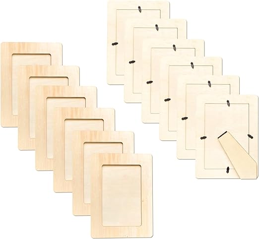 Photo 1 of 12 Pack Unfinished Wooden Frames Wood Picture Frame for 4 x 6 Photos
