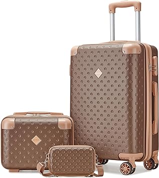 Photo 1 of Joyway Carry on Luggage 20 Inch Suitcase Set 3 Piece with Spinner Wheels,Hardside Carry on suitcase 22x14x9 Airline Approved with Combination Lock(20-Inch, Brown)
