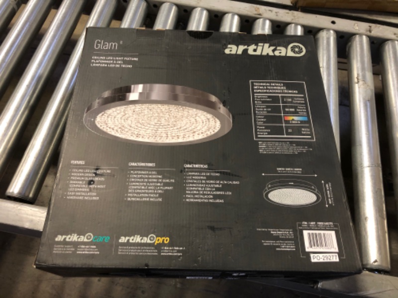 Photo 2 of Artika Glam LED-Integrated Flushmount Ceiling Light, Chrome