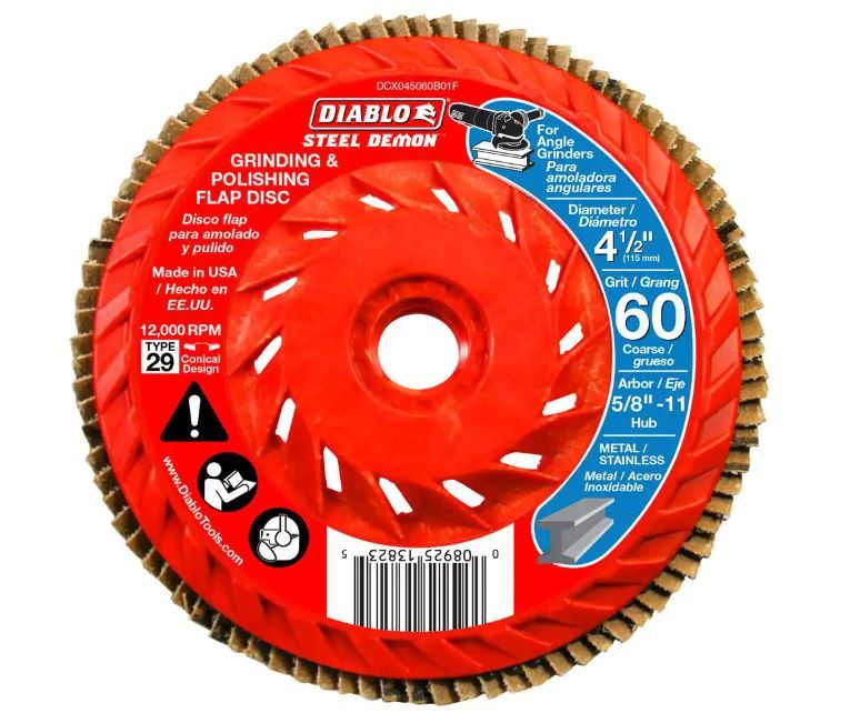 Photo 1 of 4-1/2 in. 60-Grit Steel Demon Grinding and Polishing Flap Disc with Integrated Speed Hub