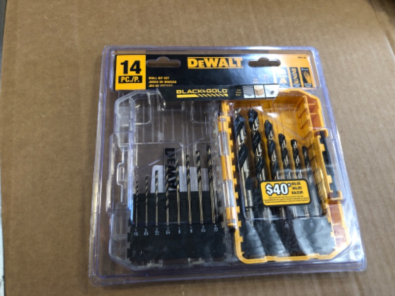 Photo 2 of DEWALT Drill Bit Set, Black and Gold, 14-Piece (DWA1184)