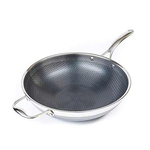 Photo 1 of HexClad 12 Inch Hybrid Stainless Steel Wok Nonstick
