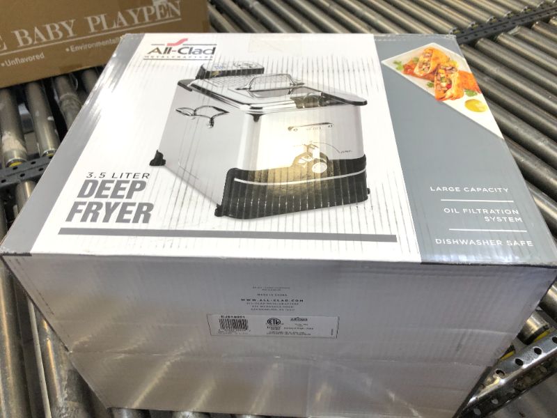 Photo 3 of All-Clad Deep Fryer with Basket, Easy Clean, Oil Filtration, Large Capacity 3.5 L / 2.6-Pound, Adjustable Temperature, Digital Timer, Stainless Steel, EJ814051