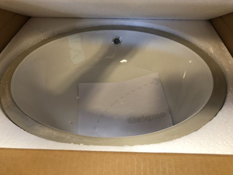 Photo 2 of 19-1/2 in. x 16 in. Oval Undermount Vitreous Glazed Ceramic Lavatory Vanity Bathroom Sink Pure White
