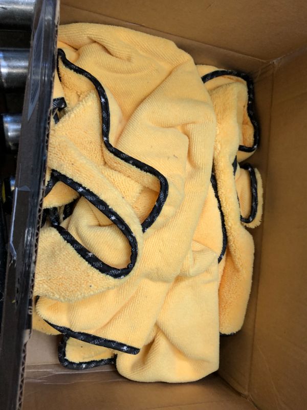 Photo 2 of Chemical Guys MIC_507_06 Professional Grade Premium Microfiber Towel, Gold (16 in. x 24 in.) (Pack of 6) and Chemical Guys MIC_781_01 Waffle Weave Gray Matter Microfiber Drying Towel (25 in. x 36 in.) Bundle