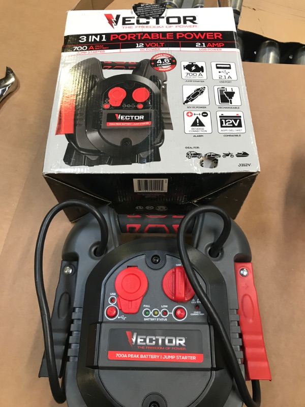 Photo 1 of 700 Peak Amp Jump Starter, One USB Charging Port, Rechargeable