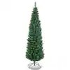 Photo 1 of 5 ft. PVC Unlit Artificial Slim Pencil Christmas Tree with Stand Home Holiday Decor Green
