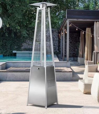 Photo 1 of 42,000 BTU Stainless Steel Propane Standing Patio Heater
